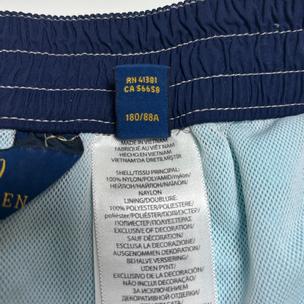 Polo Ralph Lauren Aqua Blue Swim Trunks Mens Large Lined Cargo Bathing Suit - Picture 8 of 8